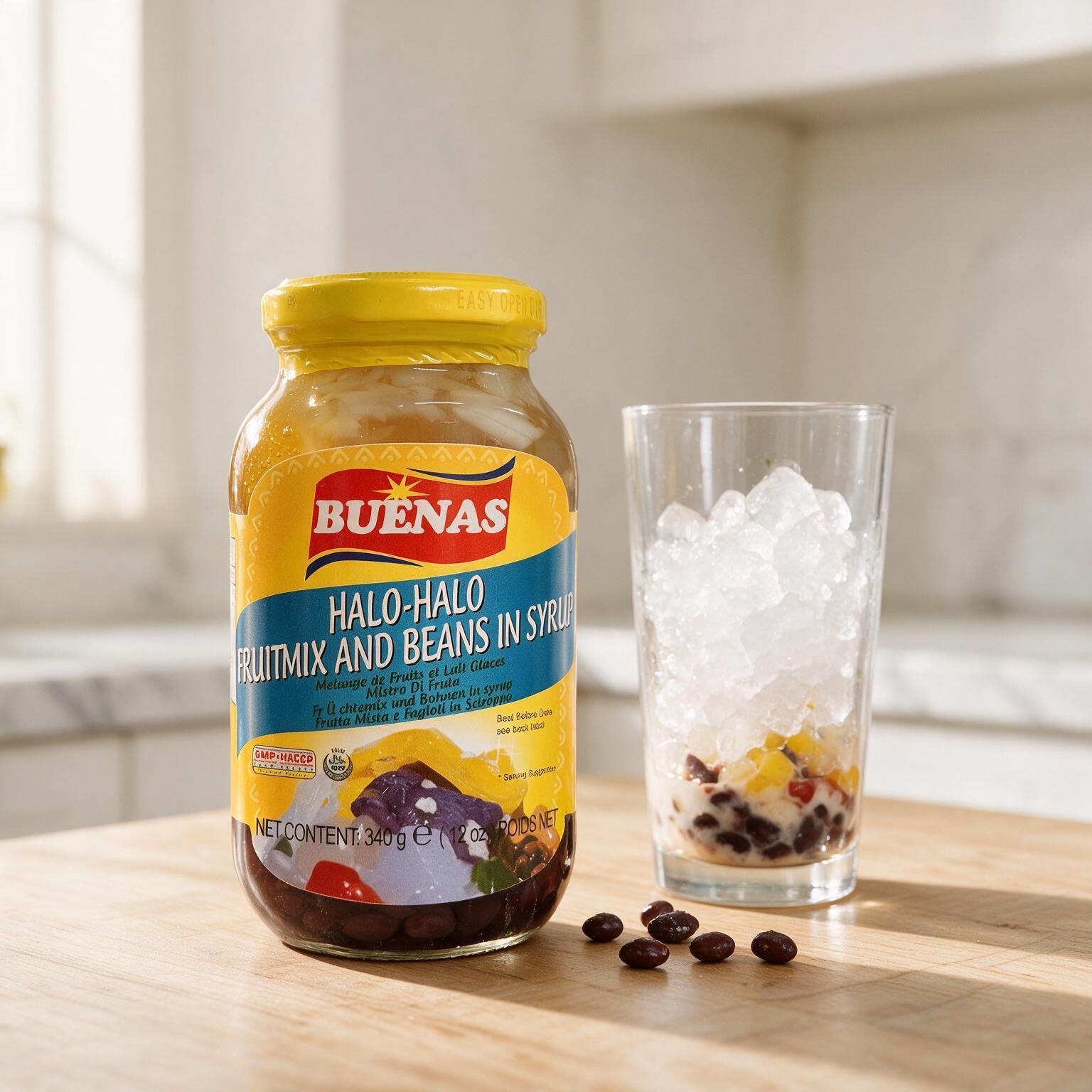 buenas halo halo fruit mix and beans in syrup (2) buenas halo halo fruit mix and beans in syrup (2)