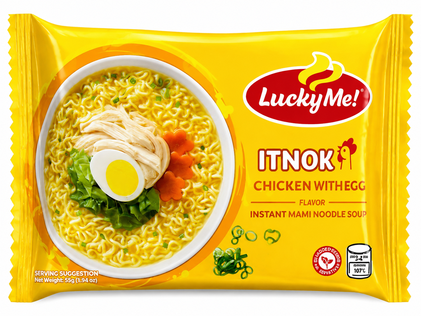 lucky me! itnok chicken with egg flavor instant mami noodle soup (2) lucky me! itnok chicken with egg flavor instant mami noodle soup (2)