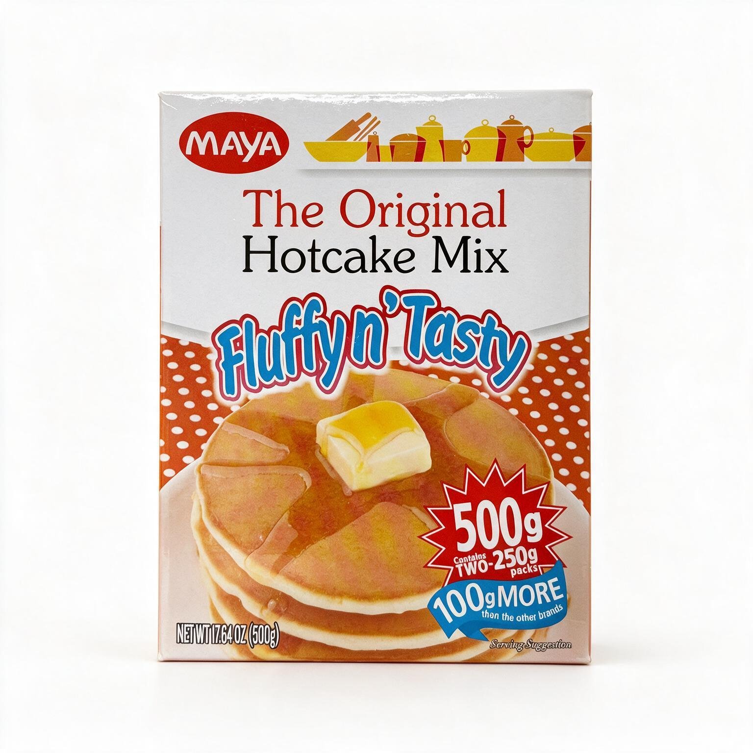 maya the original hotcake mix fluffy n tasty (500g pack) (2) maya the original hotcake mix fluffy n tasty (500g pack) (2)