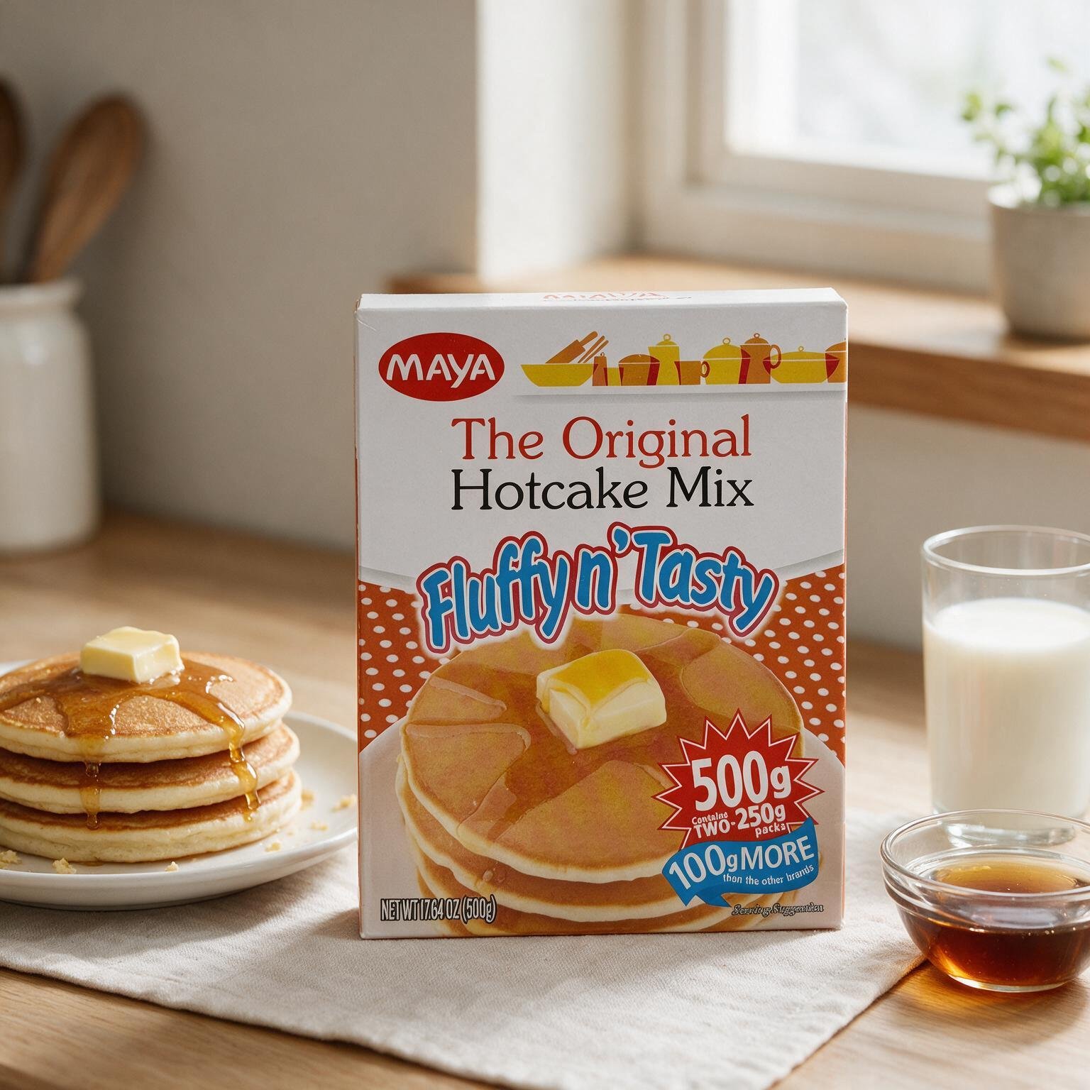 maya the original hotcake mix fluffy n tasty (500g pack) (3) maya the original hotcake mix fluffy n tasty (500g pack) (3)