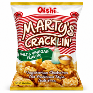 oishi marty s cracklin vegetarian chicharon salt & vinegar flavor
