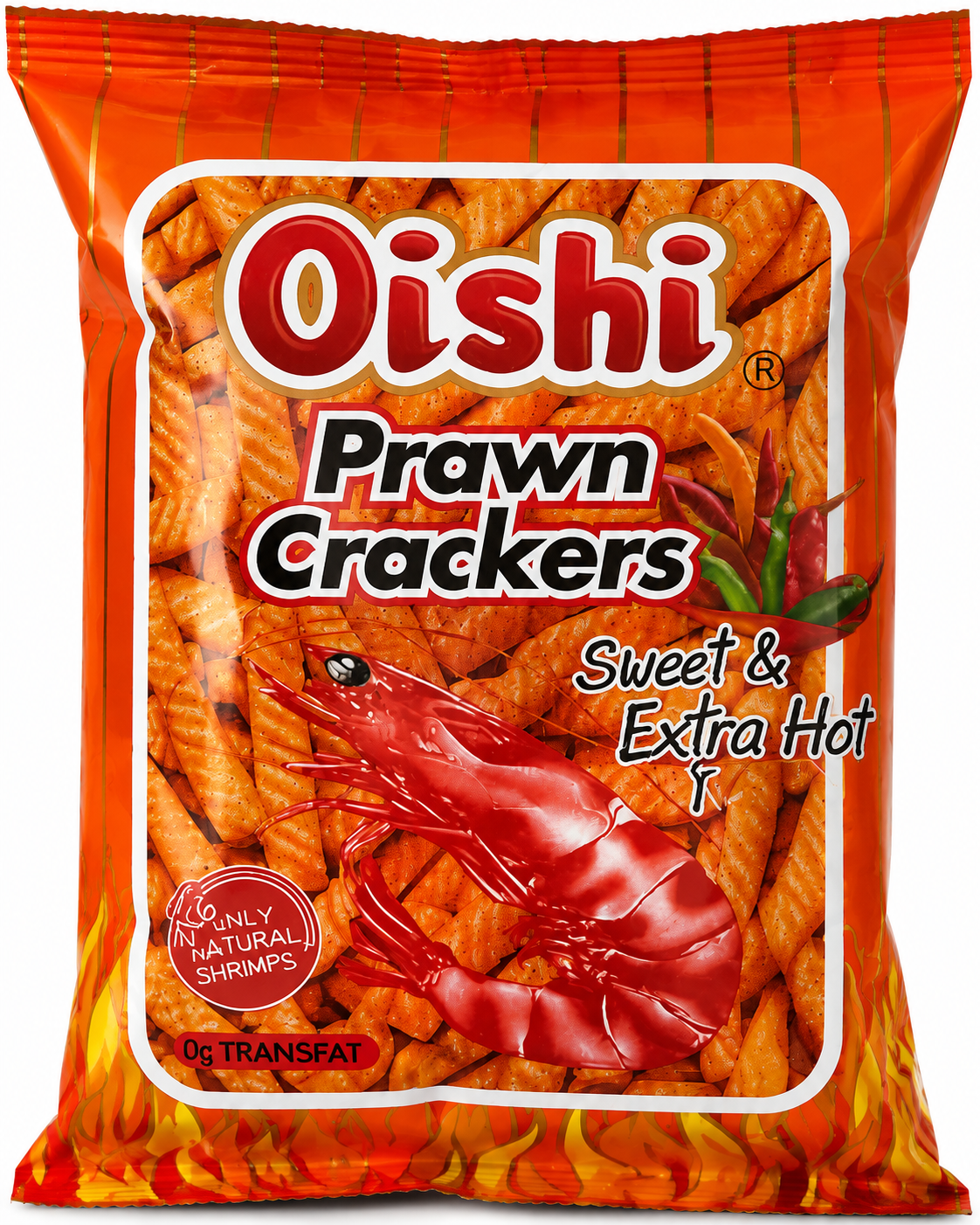 oishi prawn crackers sweet & extra spicy flavor (1) oishi prawn crackers sweet & extra spicy flavor (1)