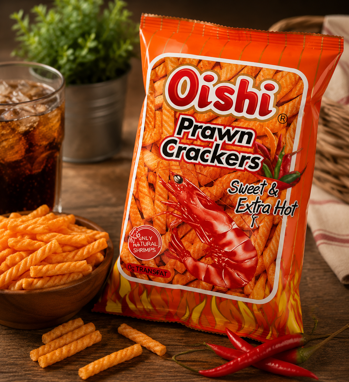 oishi prawn crackers sweet & extra spicy flavor (2) oishi prawn crackers sweet & extra spicy flavor (2)