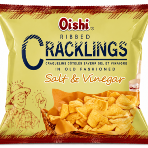 oishi ribbed cracklings salt & vinegar flavored snacks