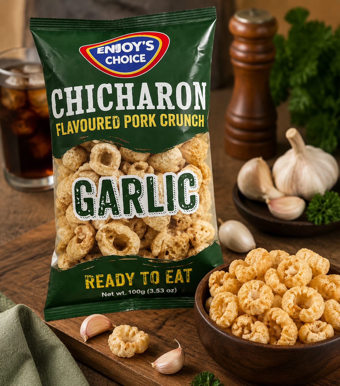 pinoys choice chicharon garlic flavoured pork crunch (1) pinoys choice chicharon garlic flavoured pork crunch (1)