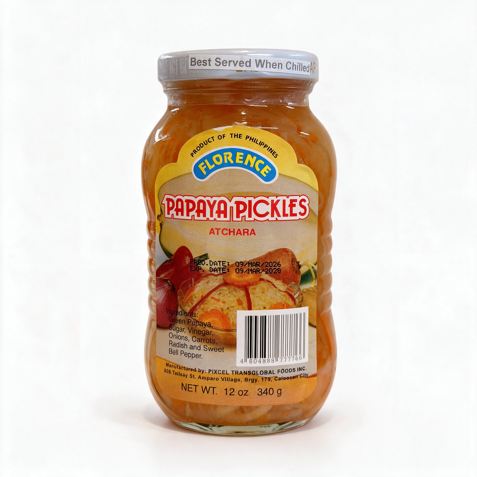 florence atchara papaya pickles 12oz (1) florence atchara papaya pickles 12oz (1)