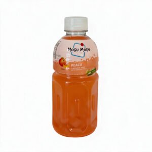 mogu mogu peach flavoured drink with nata de coco
